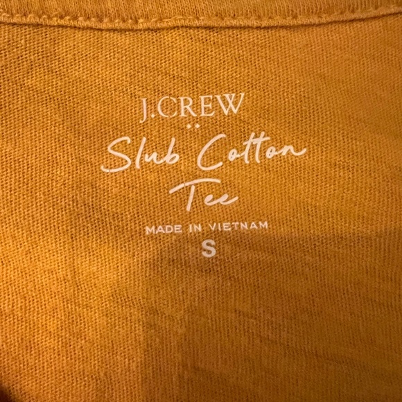 J. Crew Yellow V Neck Slub Cotton Tee - Picture 6 of 7